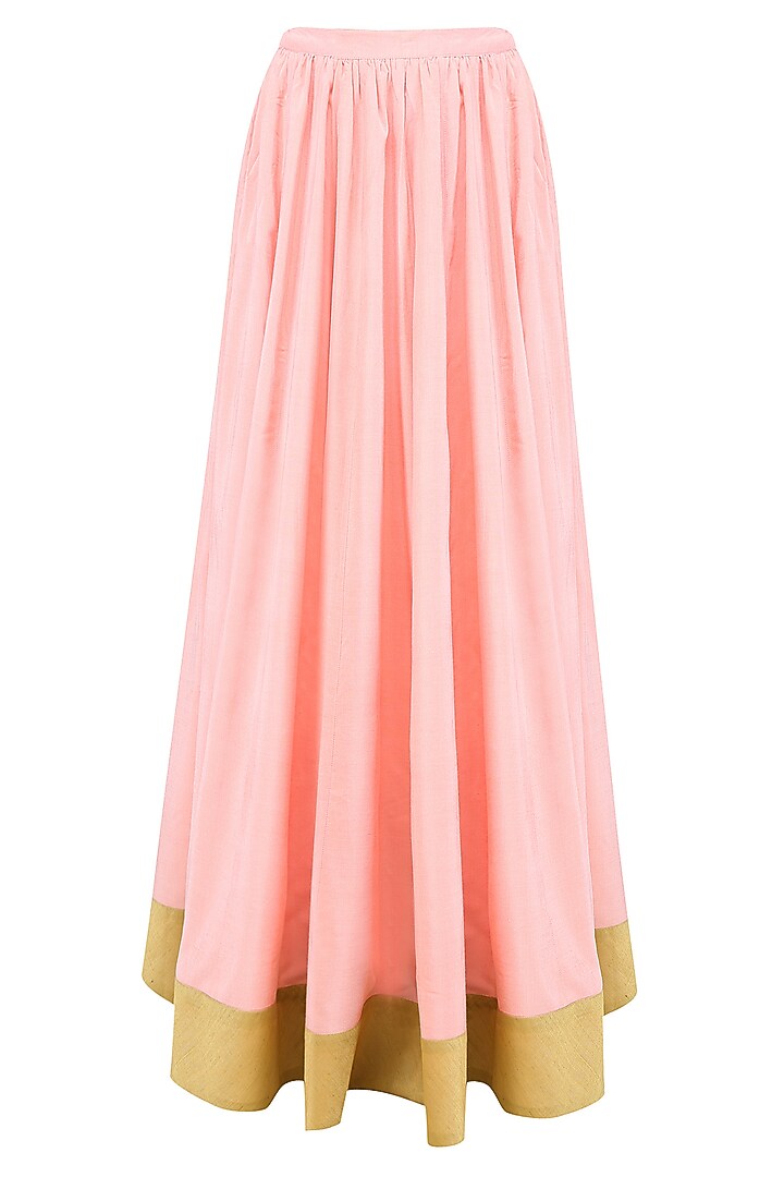 Pink floral embroidered jacket style kurta with skirt available only at Pernia's Pop Up Shop.