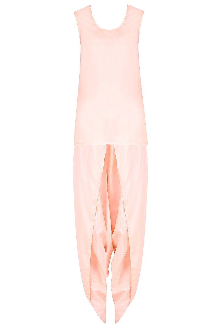 Pink floral embroidered cape with camisole and dhoti pants available only at Pernia's Pop Up Shop.