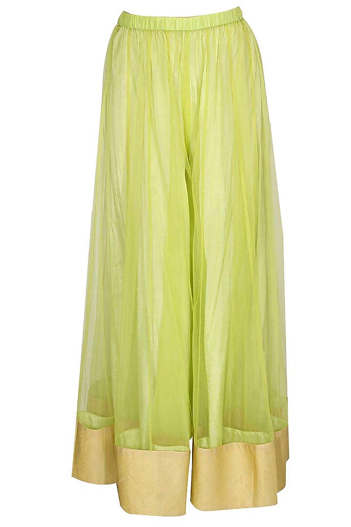 Green dabka embroidered cape with sharara available only at Pernia's Pop-Up Shop.