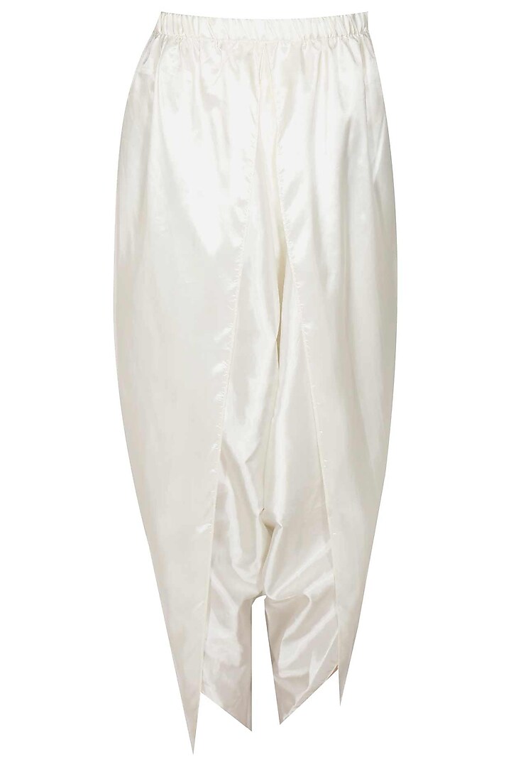 Blue dabka embroidered peplum kurta with dhoti pants available only at Pernia's Pop-Up Shop.