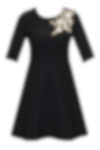 Black dabka embroidered dress available only at Pernia's Pop-Up Shop.