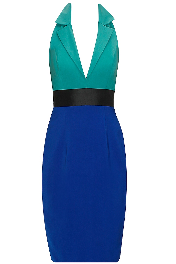 Blue and turquoise halter neck dress available only at Pernia's Pop-Up Shop.