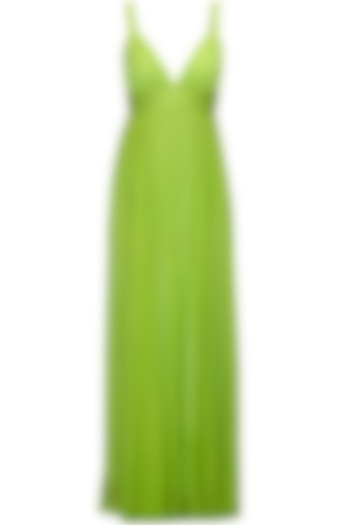 Lime green pleated gown available only at Pernia's Pop-Up Shop.