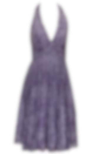 Purple and grey woven halter neck dress available only at Pernia's Pop-Up Shop.