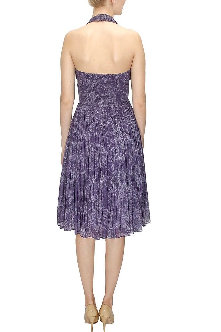 Purple and grey woven halter neck dress available only at Pernia's Pop-Up Shop.