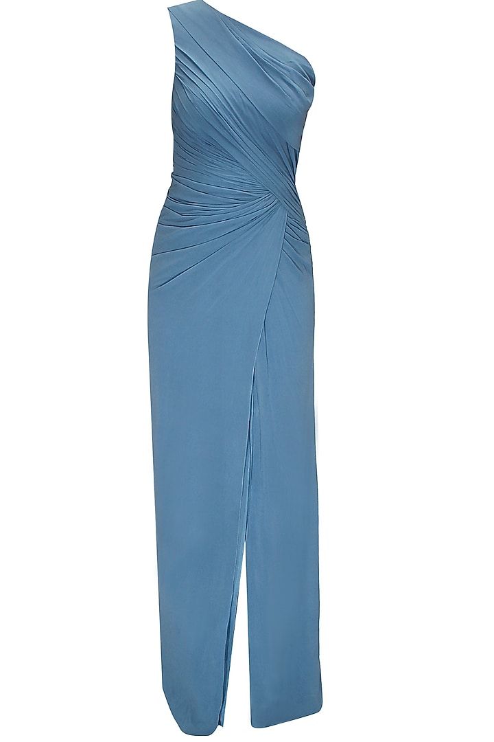 Turquoise blue one shoulder gown available only at Pernia's Pop-Up Shop.