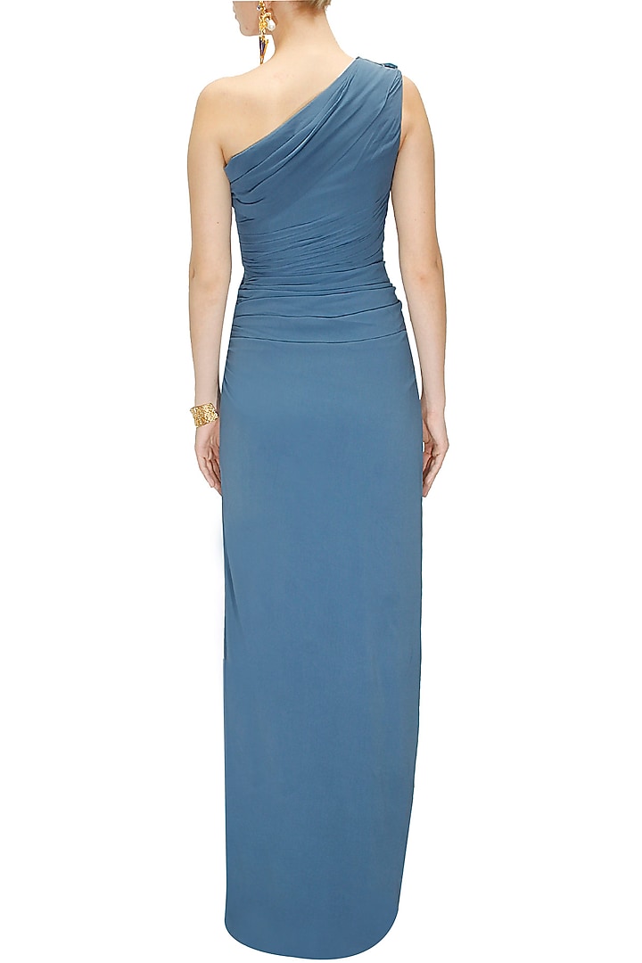 Turquoise blue one shoulder gown available only at Pernia's Pop-Up Shop.