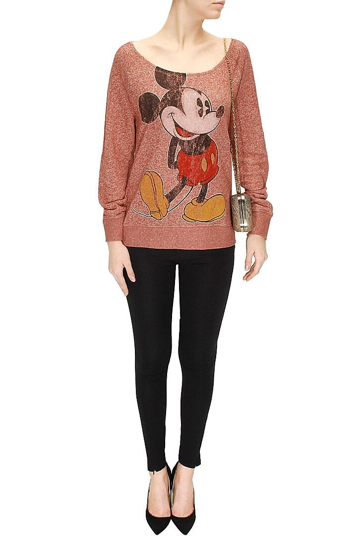 Rust mickey mouse sweatshirt available only at Pernia's Pop-Up Shop.
