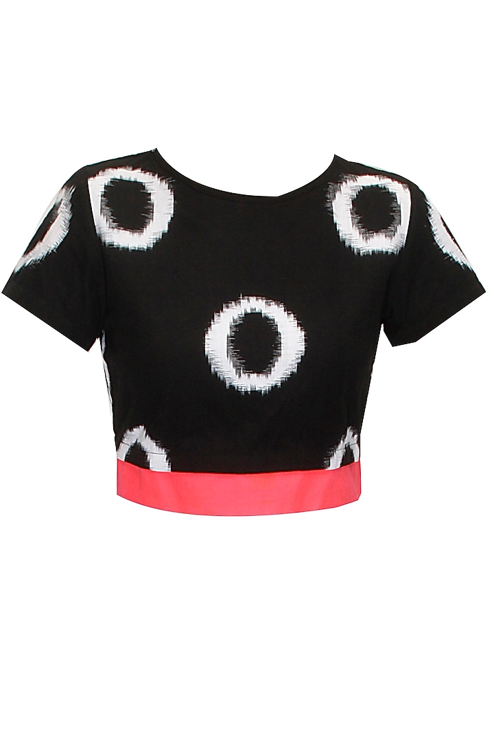Black ikat crop top available only at Pernia's Pop-Up Shop.