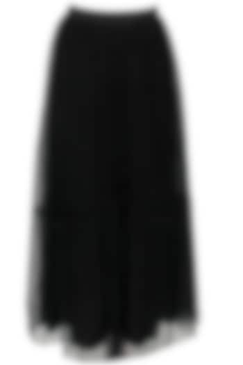 Black floral net flared skirt available only at Pernia's Pop-Up Shop.