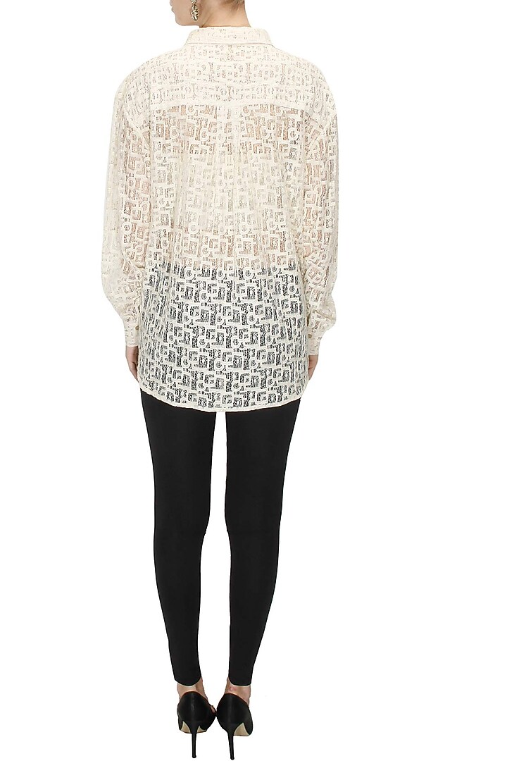 Off white knot lace top available only at Pernia's Pop-Up Shop.