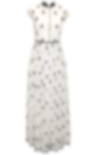 Off white black sequins embellished maxi gown available only at Pernia's Pop-Up Shop.