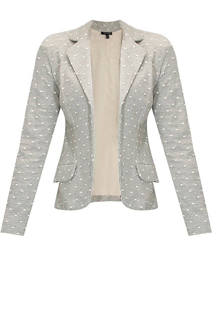 Topshop- Grey and white polka dots blazer available only at Pernia's Pop-Up Shop.