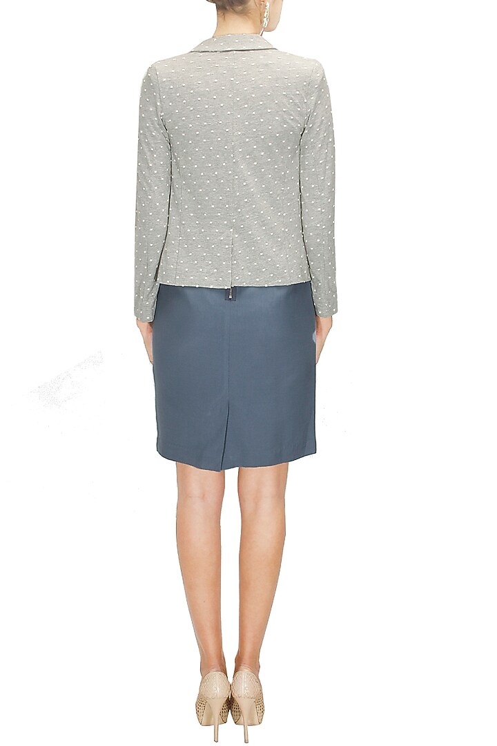 Topshop- Grey and white polka dots blazer available only at Pernia's Pop-Up Shop.