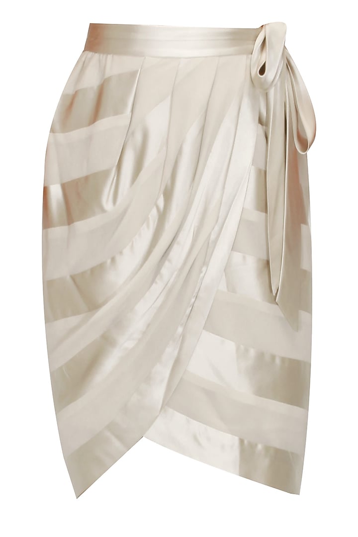Club Monaco- Beige striped short skirt available only at Pernia's Pop-Up Shop.