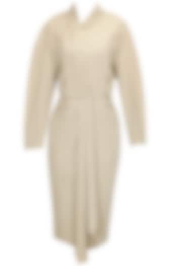 Claire pearone- Khaki pleated trench coat available only at Pernia's Pop-Up Shop.
