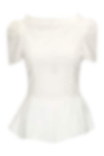 So fake- White floral peplum top available only at Pernia's Pop-Up Shop.