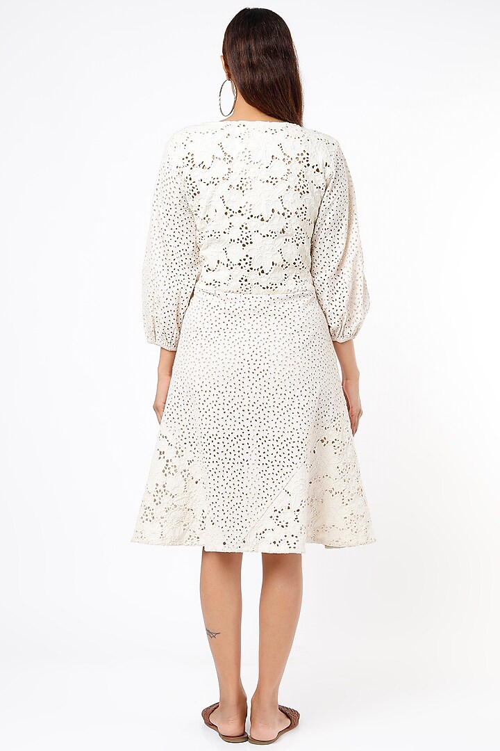 Beige Cotton Summer Dress by Sonica Sarna at Pernia's Pop Up Shop