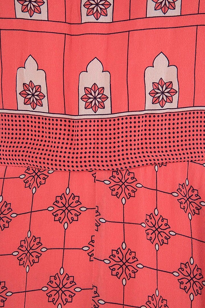 Peach asymmetrical printed maxi dress available only at Pernia's Pop Up Shop.