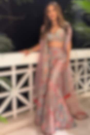 Blush Pink Printed Wedding Sharara Set by GOPI VAID at Pernia's Pop Up Shop