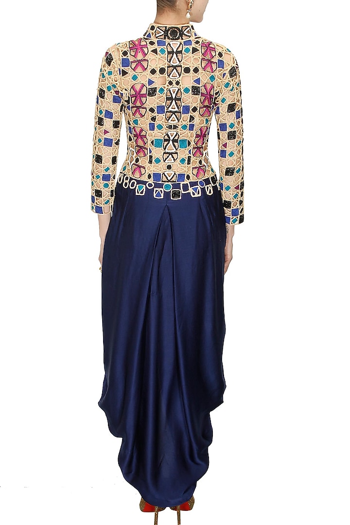 Midnight blue dhoti gown available only at Pernia's Pop Up Shop.