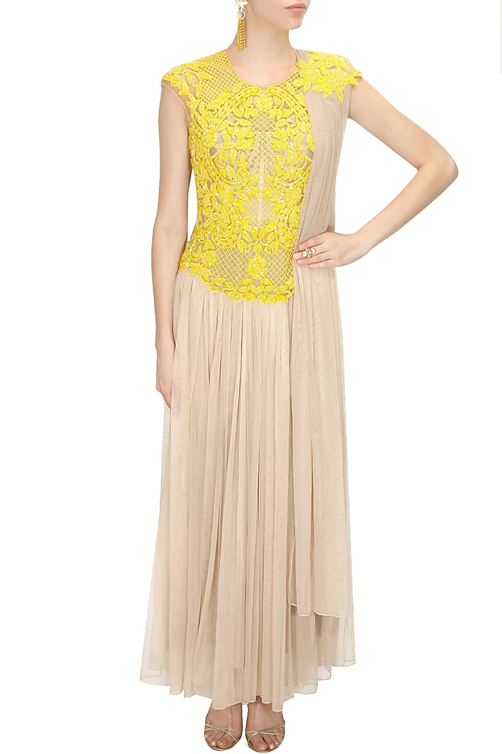 Oyester floral embroidered anarkali set available only at Pernia's Pop Up Shop.