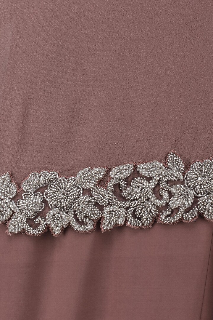 Brown straight gown and beads embroidered cape set available only at Pernia's Pop Up Shop.
