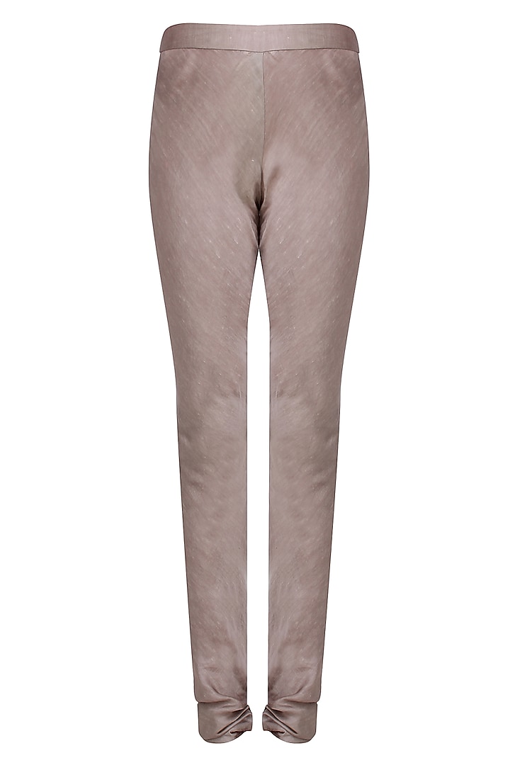 Blush pink and grey embroidered high low anarakli suit set available only at Pernia's Pop Up Shop.