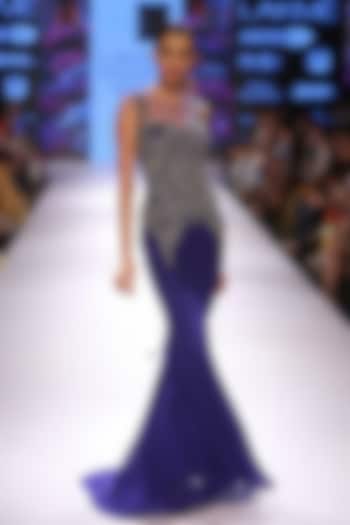 Royal blue embroidered gown available only at Pernia's Pop Up Shop.