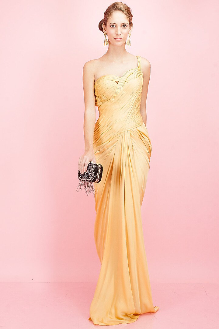 Golden cord sari-gown available only at Pernia's Pop-Up Shop.