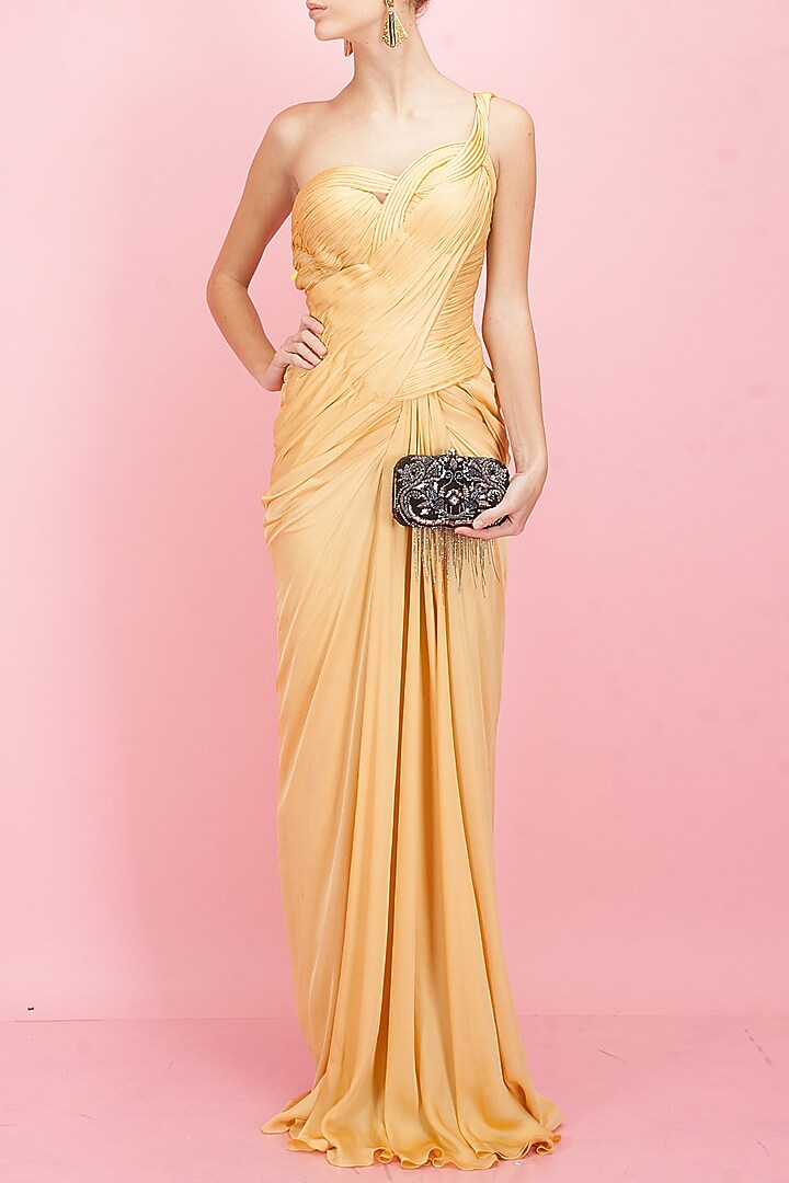 Golden cord sari-gown available only at Pernia's Pop-Up Shop.