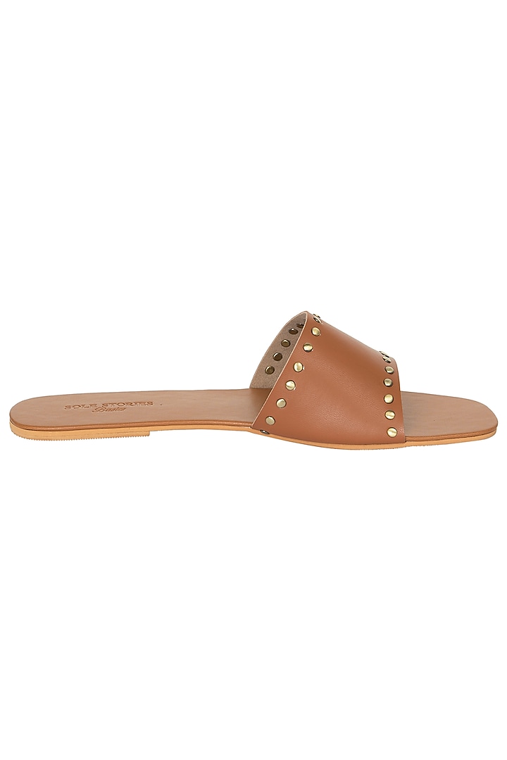 Tan rivets sliders available only at Pernia's Pop Up Shop.