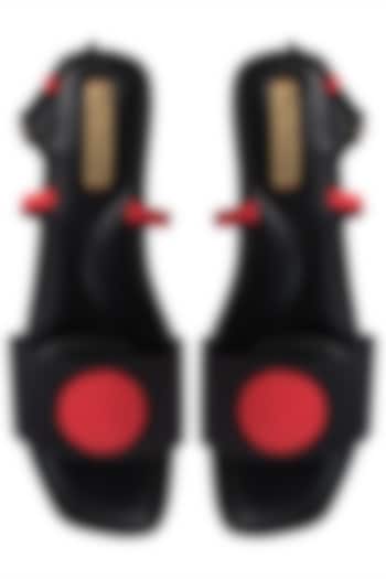 Black and red backstrap flats by SOLE STORIES