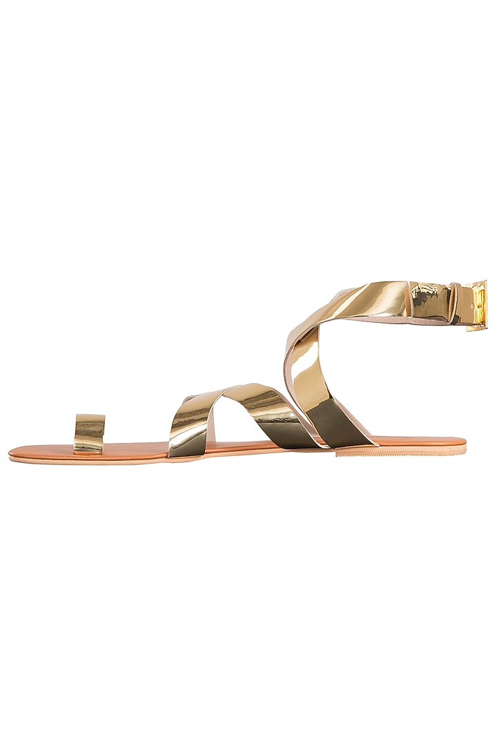 Gold criss cross metallic flats available only at Pernia's Pop Up Shop.