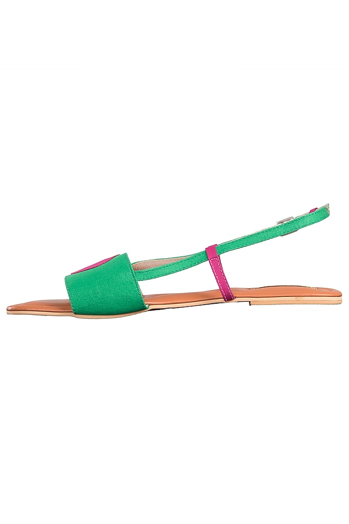 Green and pink backstrap flats available only at Pernia's Pop Up Shop.
