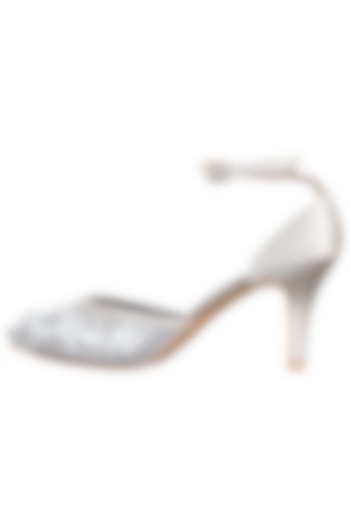 Silver embroidered pumps by SOLE STORIES