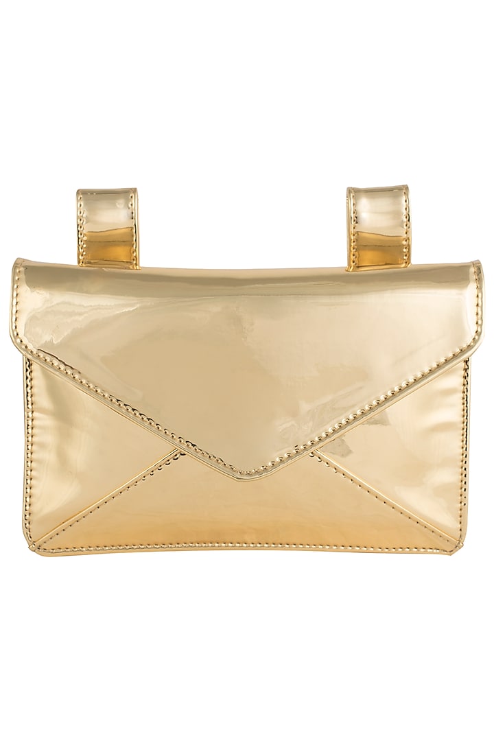 Gold metallic envelope ket bag by SOLE STORIES