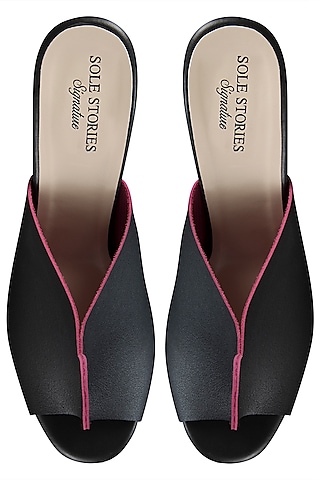Black with a pink two toned mules by SOLE STORIES