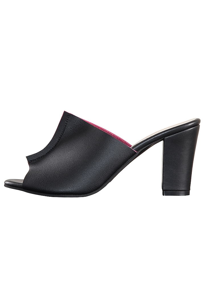 Black with a pink two toned mules available only at Pernia's Pop Up Shop.