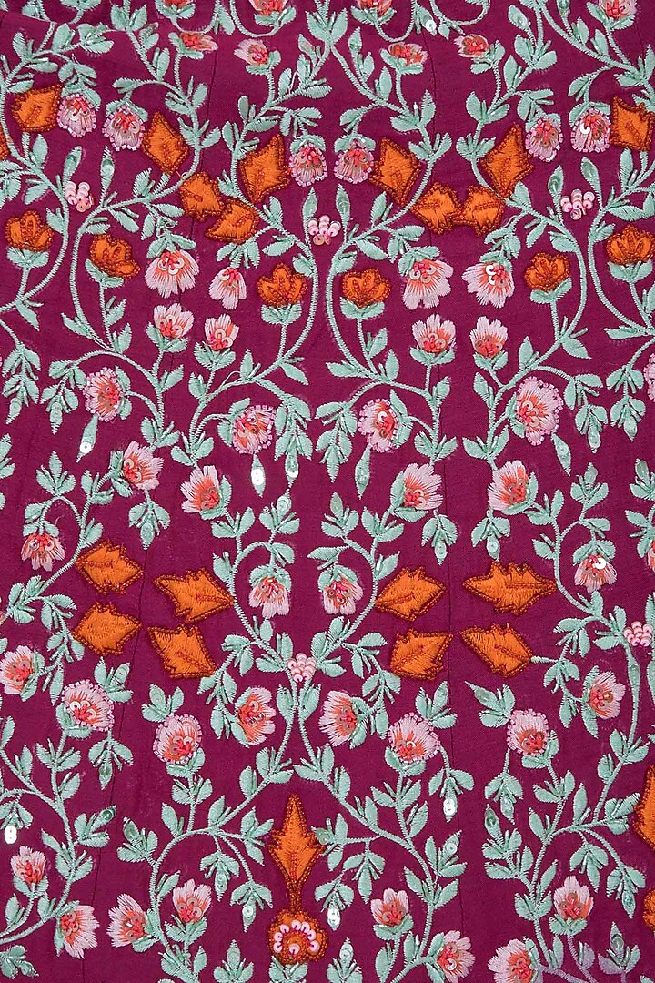 Magenta embroidered lehenga set available only at Pernia's Pop Up Shop.
