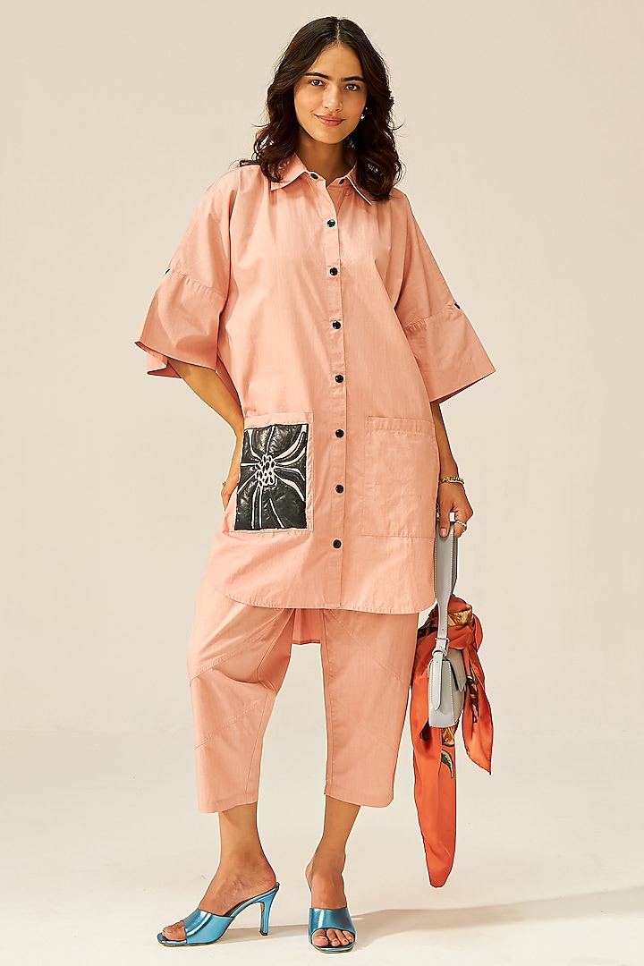 Pink Natural Cotton Poplin Co-Ord Set by Spacelines at Pernia's Pop Up Shop