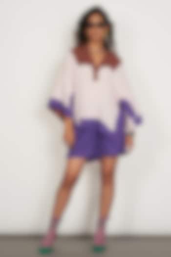 Pale Dogwood Natural Cotton Gauze Color-Blocked Co-Ord Set by Spacelines at Pernia's Pop Up Shop