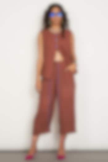 Rustic Brown Natural Double Cotton Gauze Co-Ord Set by The Space Lines at Pernia's Pop Up Shop