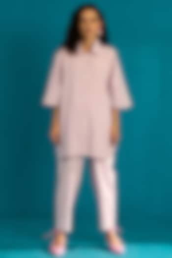 Lavender Natural Cotton Seersucker Co-Ord Set by Spacelines at Pernia's Pop Up Shop