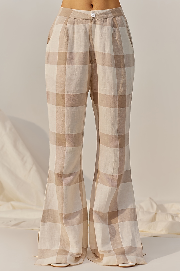 Cream Linen Viscose High-Low Tunic Set by Spacelines at Pernia's Pop Up Shop