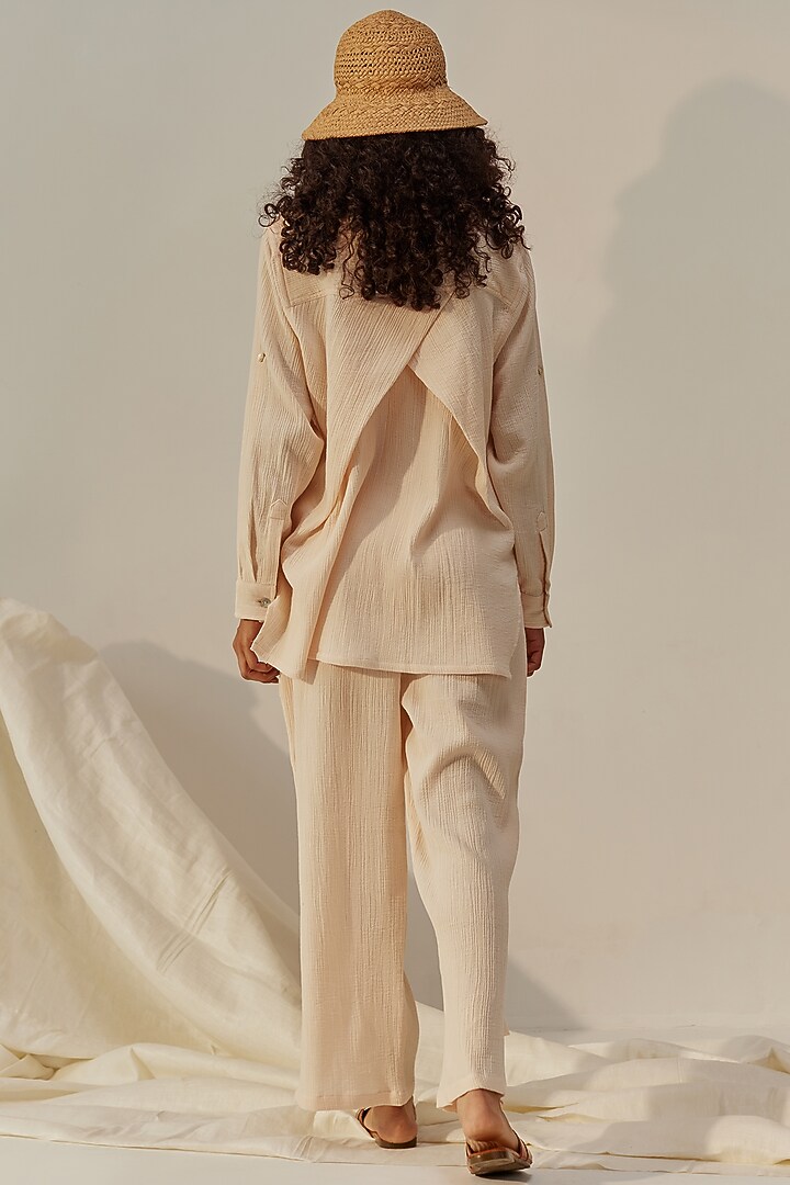 Cream Cotton Gauze Tunic Set by Spacelines at Pernia's Pop Up Shop