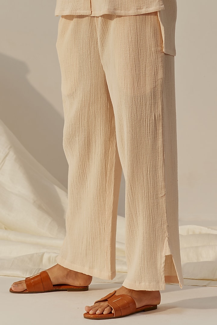 Cream Cotton Gauze Tunic Set by Spacelines at Pernia's Pop Up Shop