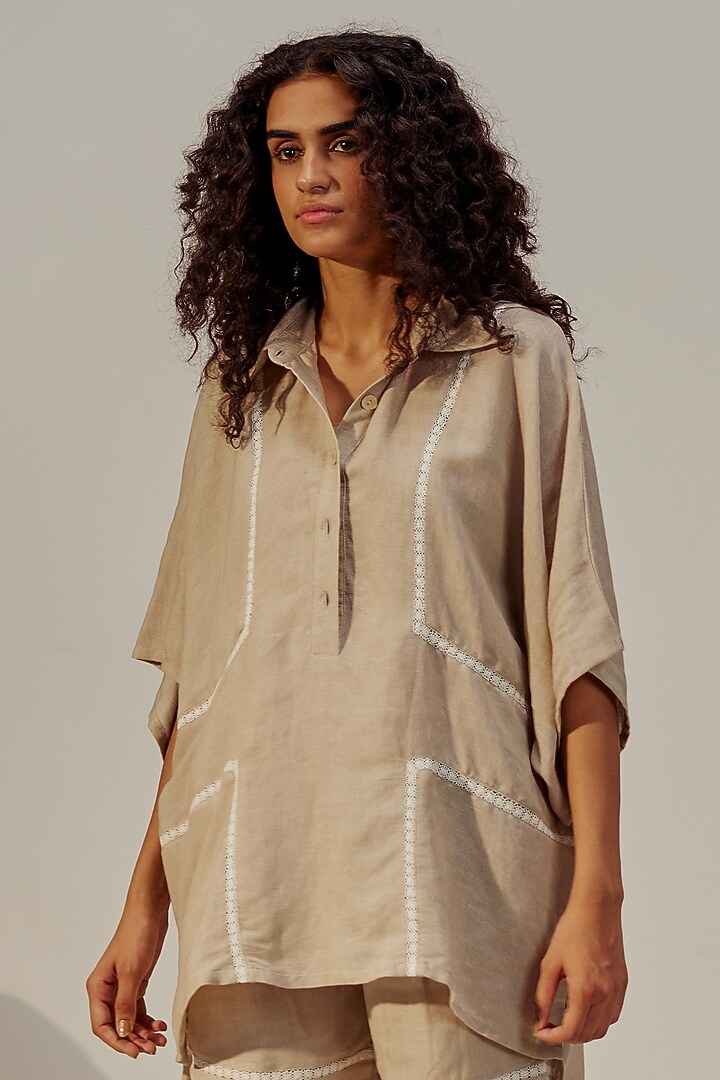 Silver Sage Linen Viscose Co-Ord Set by Spacelines at Pernia's Pop Up Shop