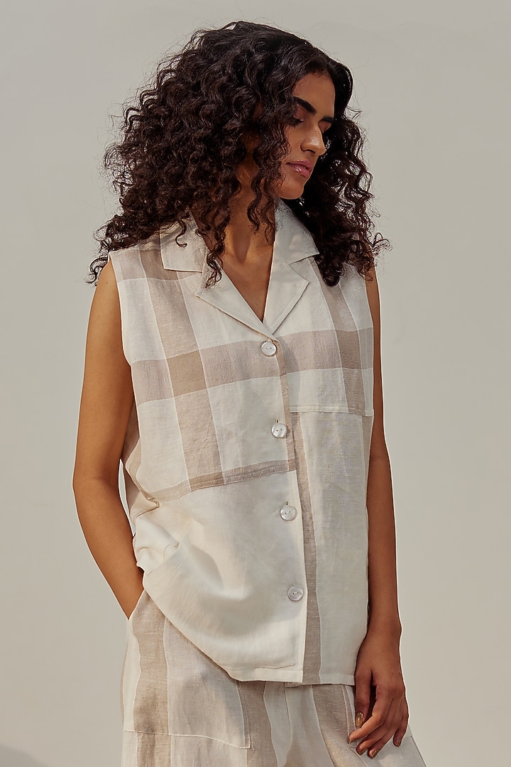 Cannoli Cream Linen Viscose Co-Ord Set by Spacelines at Pernia's Pop Up Shop