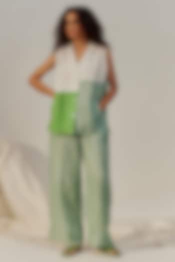 Green Linen Viscose Co-Ord Set by The Space Lines